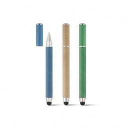 Ce stylo 2 en 1 publicitaire est muni d'un stylo bille et d'une pointe tactile utile pour les tablettes et smartphones. Il est fabriqué en papier kraft.